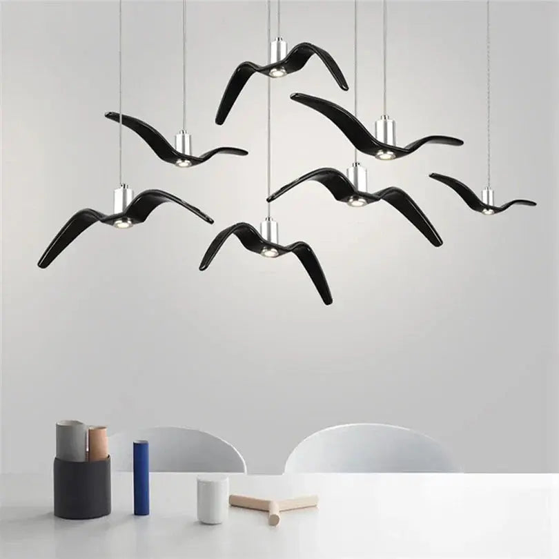 Pendant Lamp Bird-Shaped Metal & Acrylic Built-In 24W LED