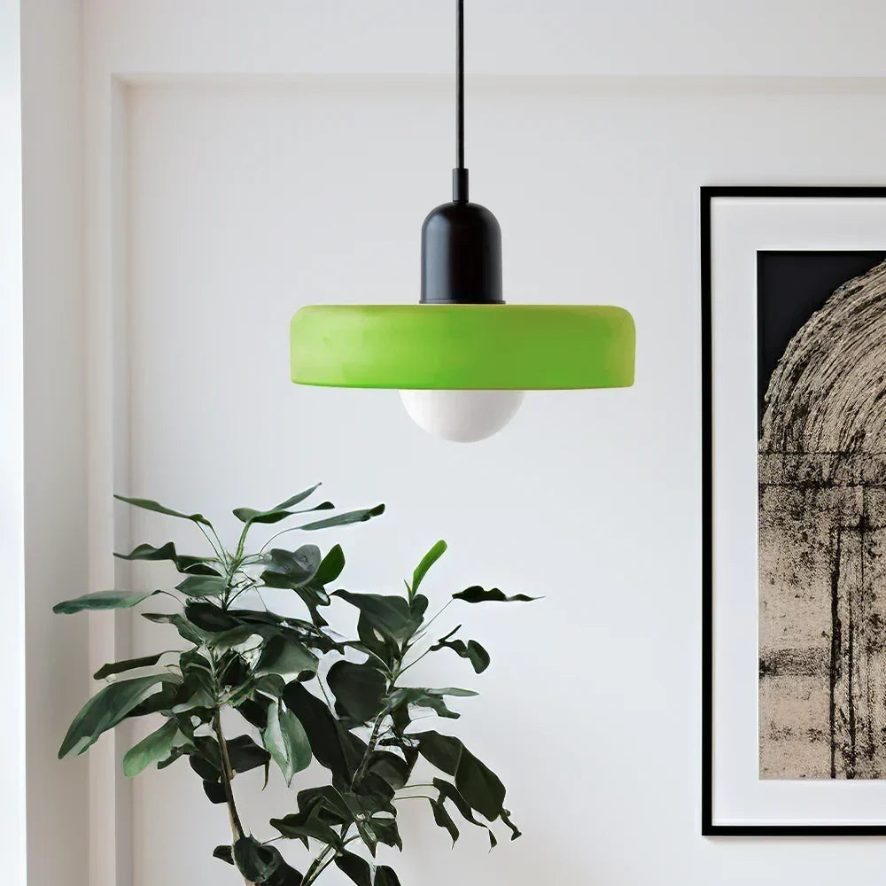 Pendant Lamp Stained Glass Geometric Design Adjustable Hanging