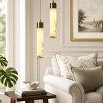 Pendant Light Alabaster Dimmable LED Adjustable Height