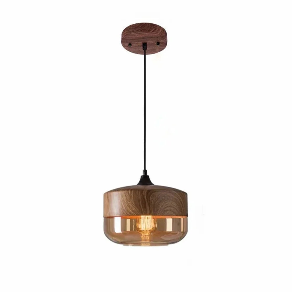 Pendant Light Amber Glass Warm Vintage Glow