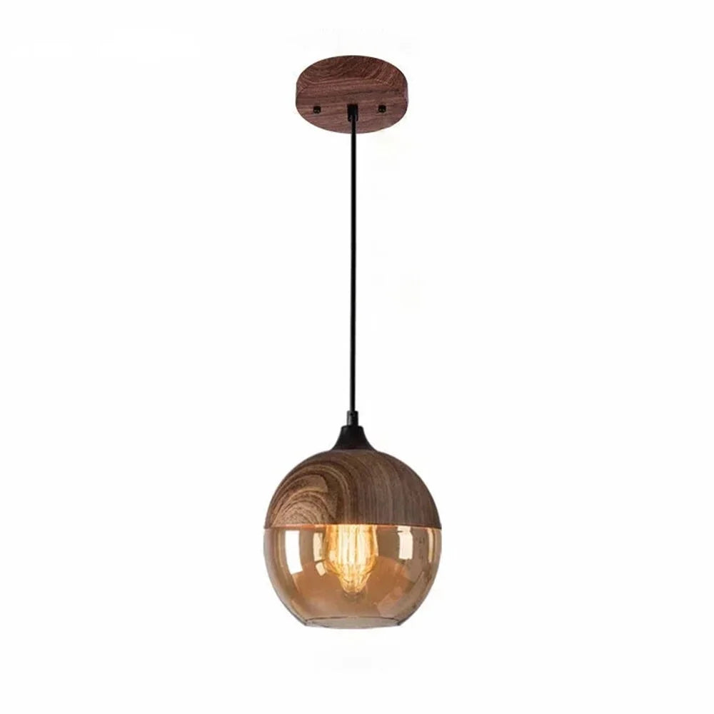 Pendant Light Amber Glass Warm Vintage Glow