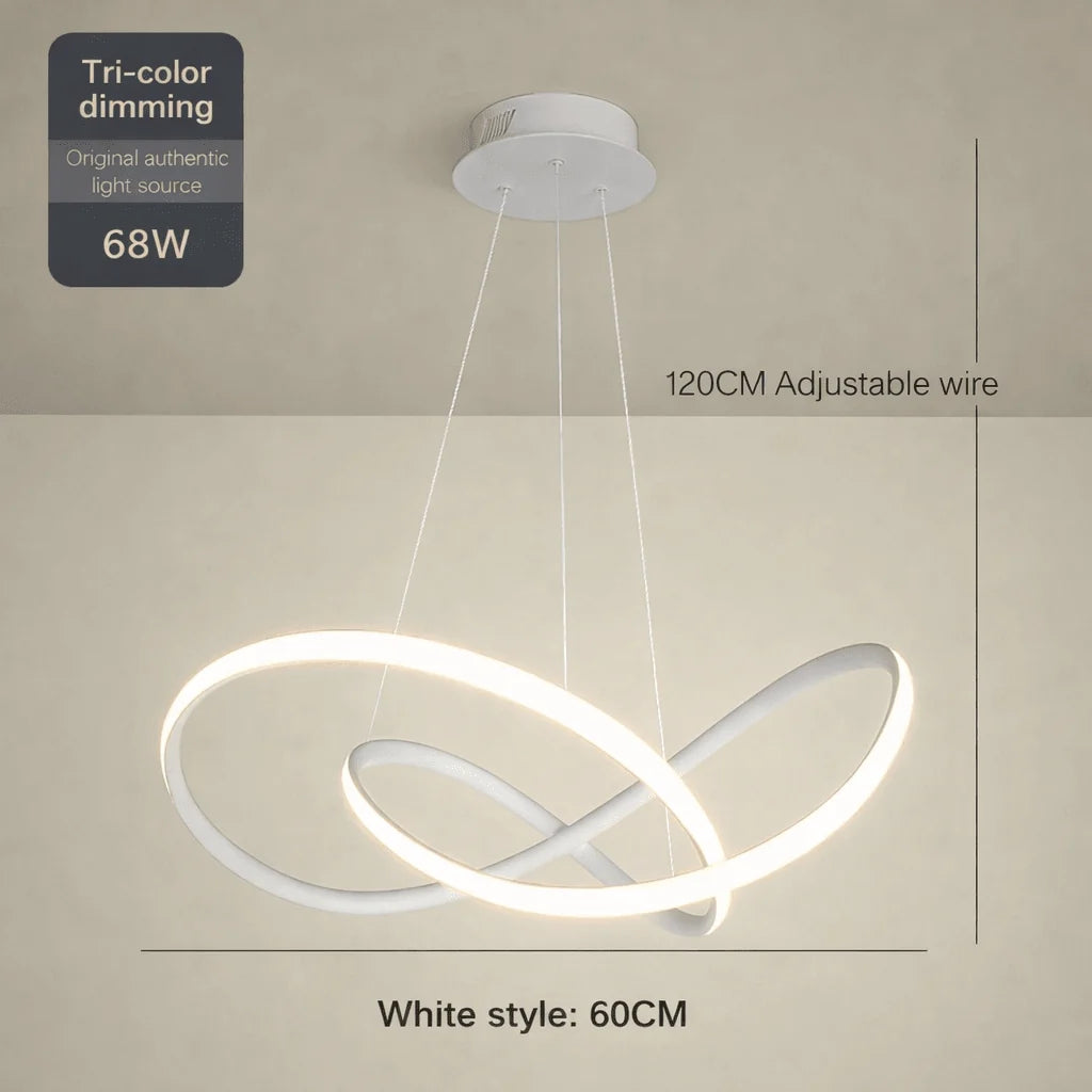 Pendant Light Clover Design Dimmable Integrated LED With Remote Control