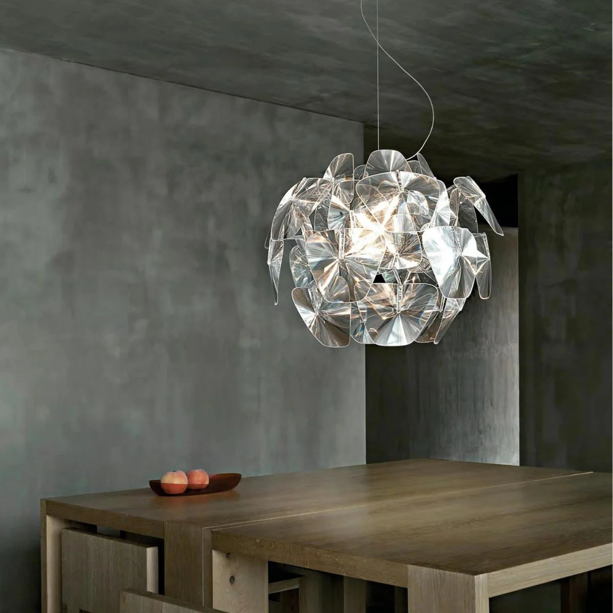 Pendant Light Crystal Adjustable Height 27.6-Inch Diameter