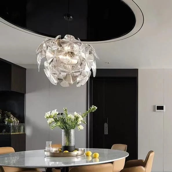 Pendant Light Crystal Adjustable Height 27.6-Inch Diameter