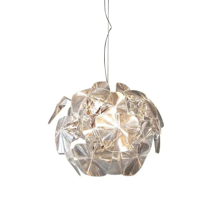 Pendant Light Crystal Adjustable Height 27.6-Inch Diameter