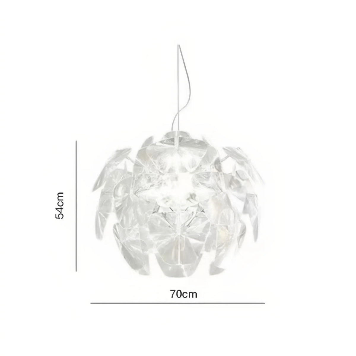 Pendant Light Crystal Adjustable Height 27.6-Inch Diameter