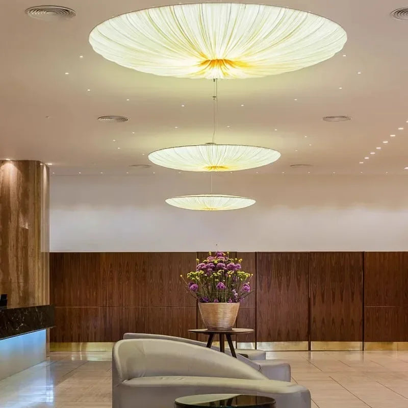 Pendant Light Pleated Fabric Soft Diffused LED