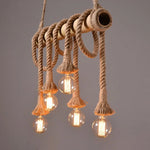 Pendant Light Rope & Bamboo Adjustable Length