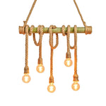 Pendant Light Rope & Bamboo Adjustable Length