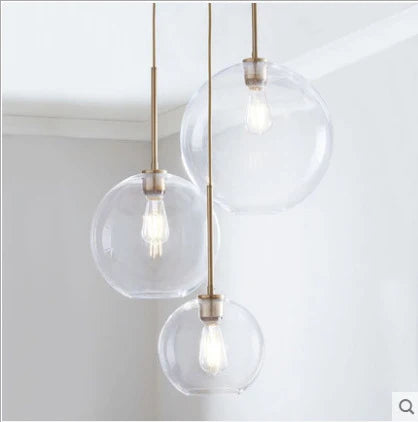 Pendant Light Three Glass Globes Height Adjustable