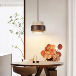 Pendant Light Travertine Stone Adjustable Height Warm Glow