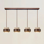 Pendant Light Travertine Stone Adjustable Height Warm Glow