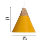 Pendant Light Wood & Metal Height-Adjustable Cable