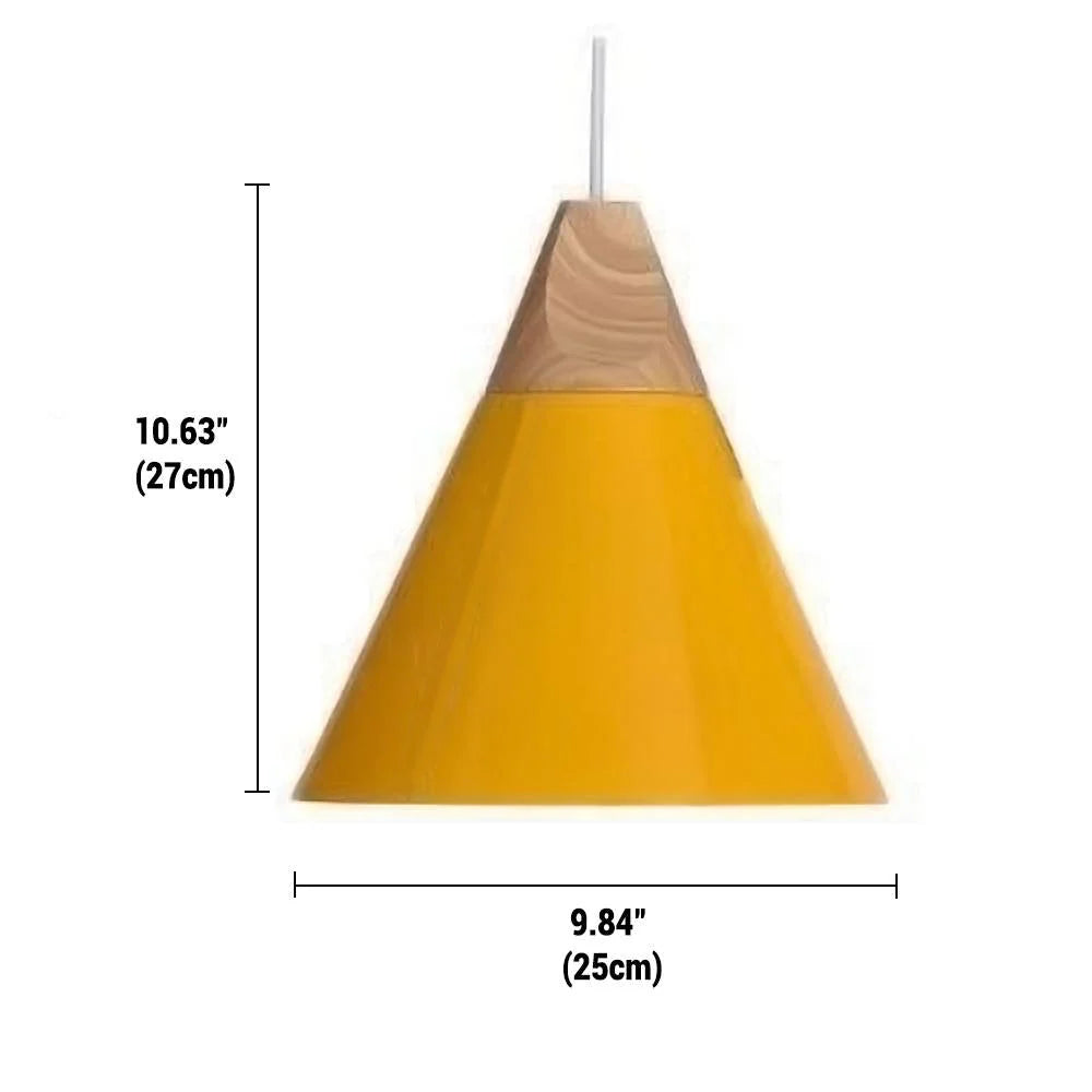 Pendant Light Wood & Metal Height-Adjustable Cable