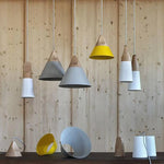 Pendant Light Wood & Metal Height-Adjustable Cable