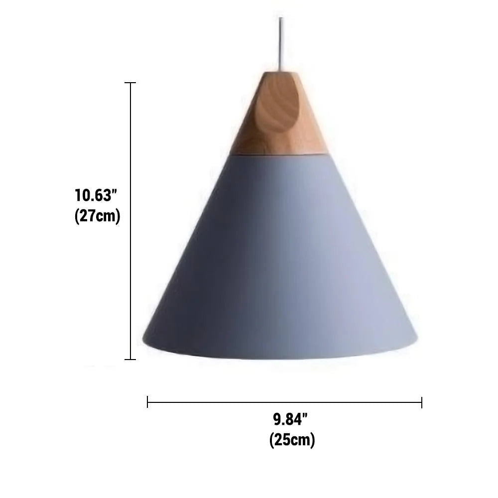 Pendant Light Wood & Metal Height-Adjustable Cable
