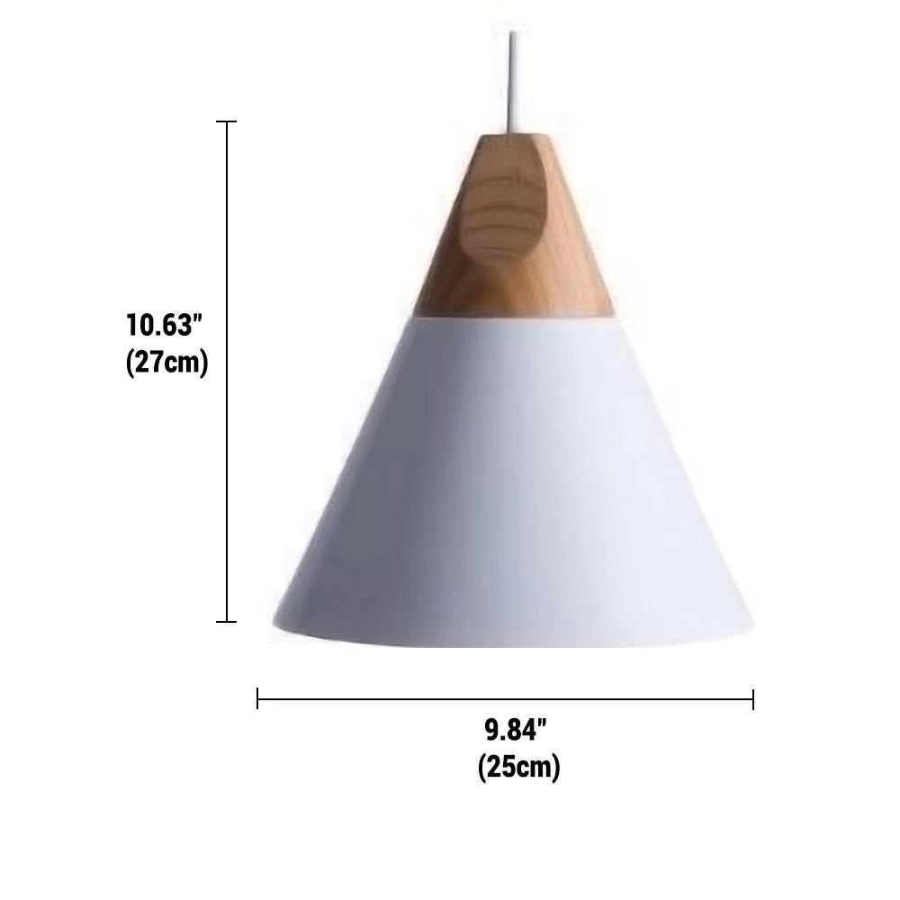 Pendant Light Wood & Metal Height-Adjustable Cable