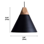 Pendant Light Wood & Metal Height-Adjustable Cable