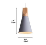 Pendant Light Wood & Metal Height-Adjustable Cable