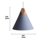 Pendant Light Wood & Metal Height-Adjustable Cable