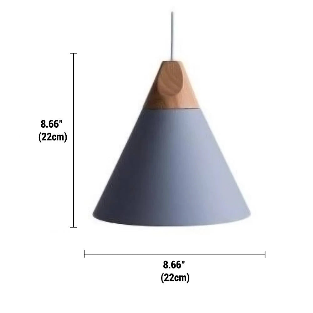 Pendant Light Wood & Metal Height-Adjustable Cable