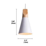 Pendant Light Wood & Metal Height-Adjustable Cable