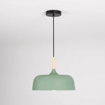Pendant Light Zinc Alloy Shade Solid Wood Cap Adjustable Height