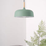 Pendant Light Zinc Alloy Shade Solid Wood Cap Adjustable Height