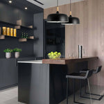 Pendant Light Zinc Alloy Shade Solid Wood Cap Adjustable Height