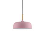 Pendant Light Zinc Alloy Shade Solid Wood Cap Adjustable Height