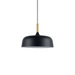 Pendant Light Zinc Alloy Shade Solid Wood Cap Adjustable Height