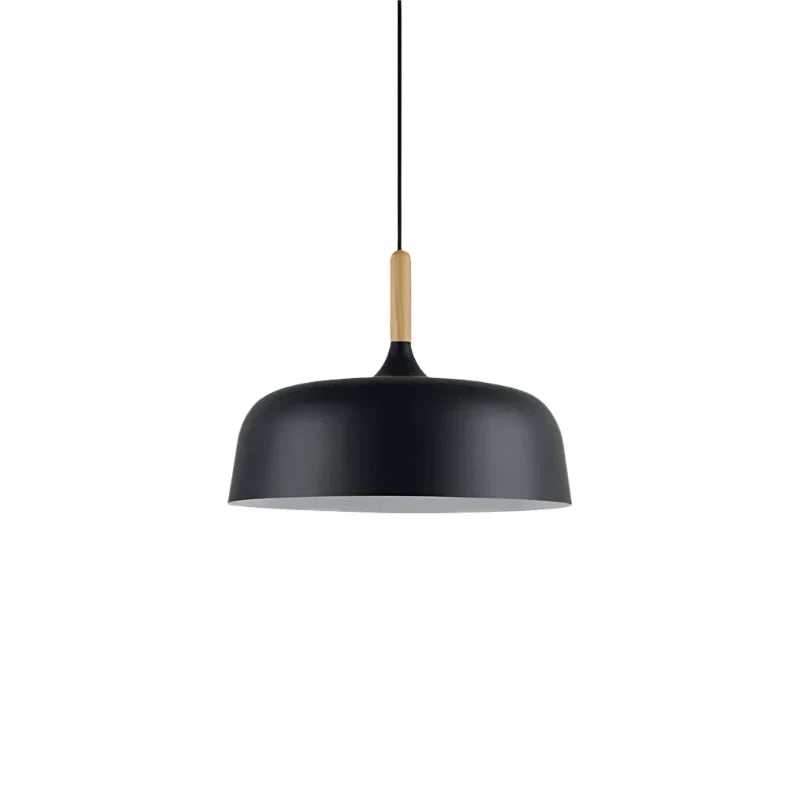 Pendant Light Zinc Alloy Shade Solid Wood Cap Adjustable Height