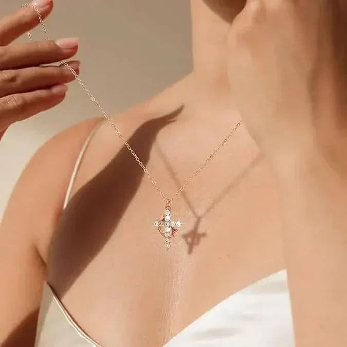 Pendant Necklace Crown And Cross Faith-Inspired Design