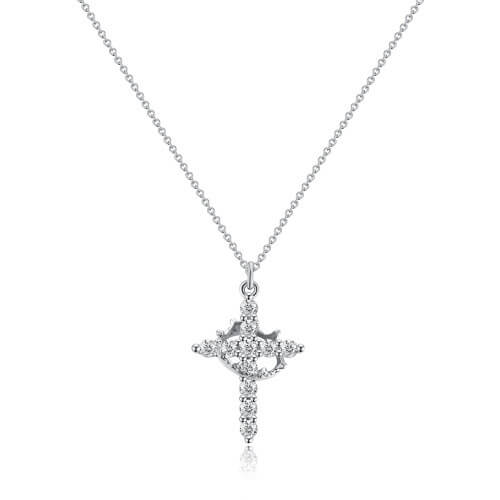 Pendant Necklace Crown And Cross Faith-Inspired Design