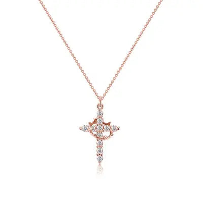 Pendant Necklace Crown And Cross Faith-Inspired Design