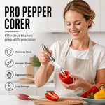 Pepper Corer Stainless Steel Serrated Blade Anti-Slip Grip