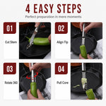 Pepper Corer Stainless Steel Serrated Blade Anti-Slip Grip