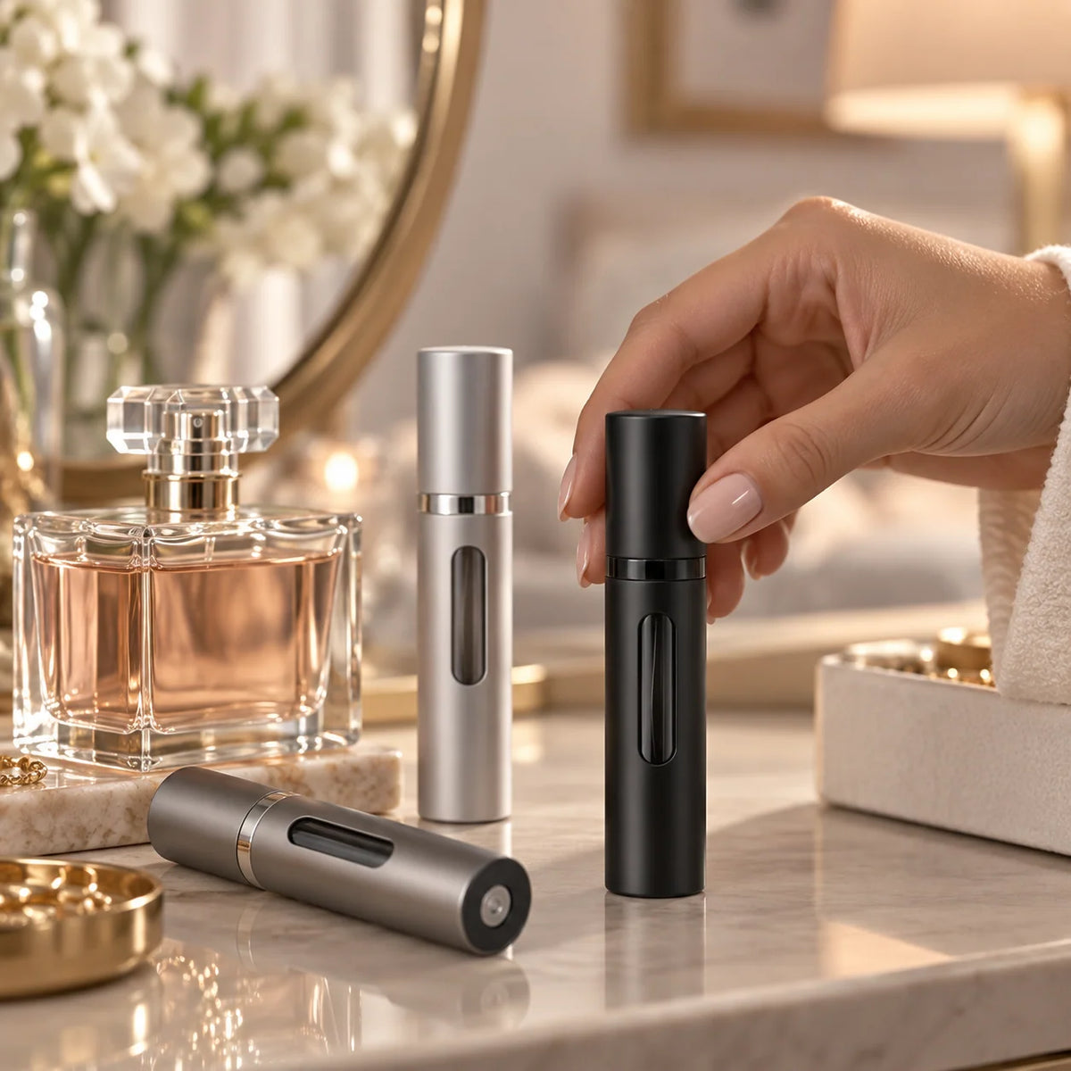 Perfume Atomizer Refillable Leak-Resistant Travel Design
