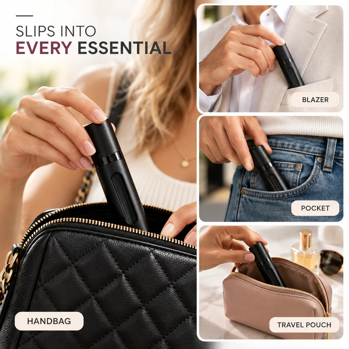 Perfume Atomizer Refillable Leak-Resistant Travel Design