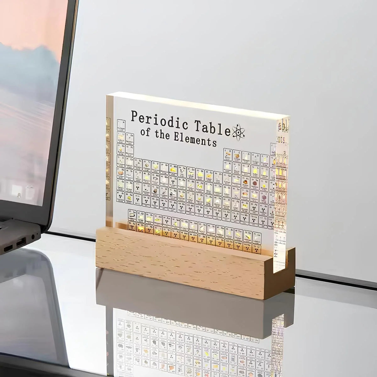 Periodic Table Display 83 Real Elements Integrated Lighting
