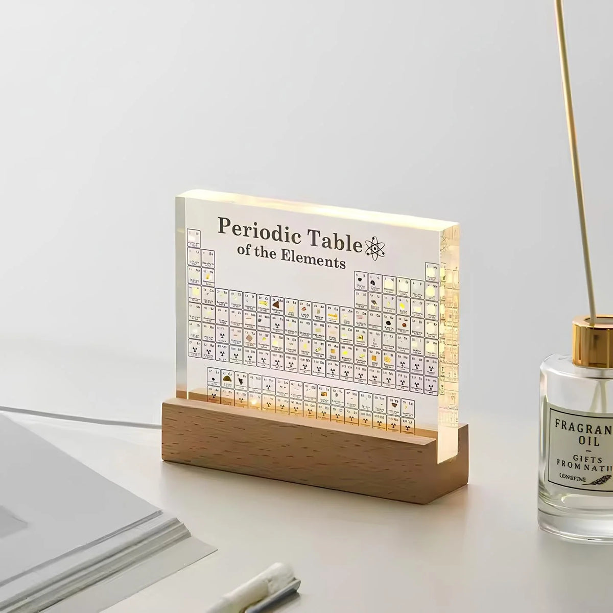 Periodic Table Display 83 Real Elements Integrated Lighting