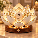 Perpetual Calendar Automatic Blooming Flower Design Desk Decor