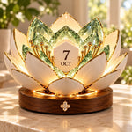 Perpetual Calendar Automatic Blooming Flower Design Desk Decor