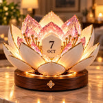 Perpetual Calendar Automatic Blooming Flower Design Desk Decor