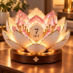 Perpetual Calendar Automatic Blooming Flower Design Desk Decor