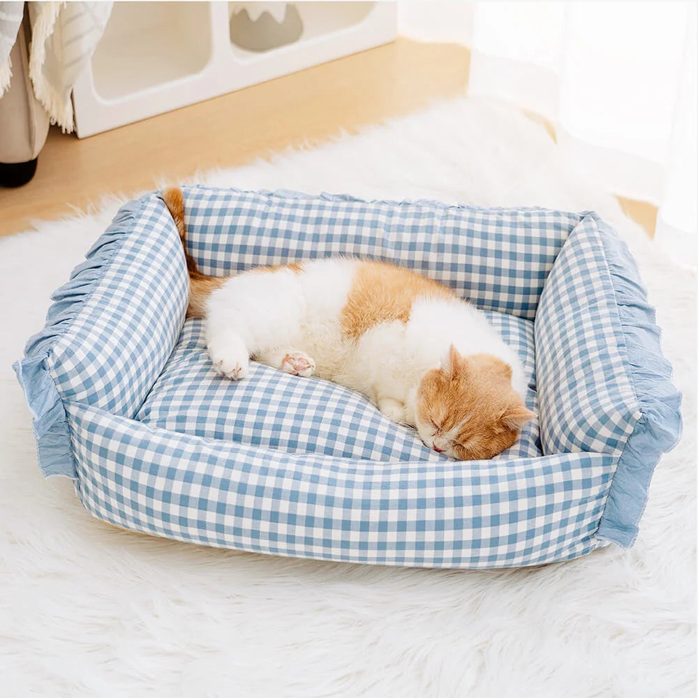 Pet Bed Cotton Raised Edge Removable Machine-Washable Cover