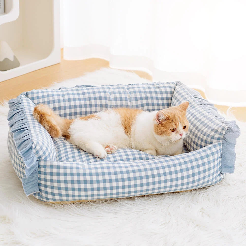 Pet Bed Cotton Raised Edge Removable Machine-Washable Cover
