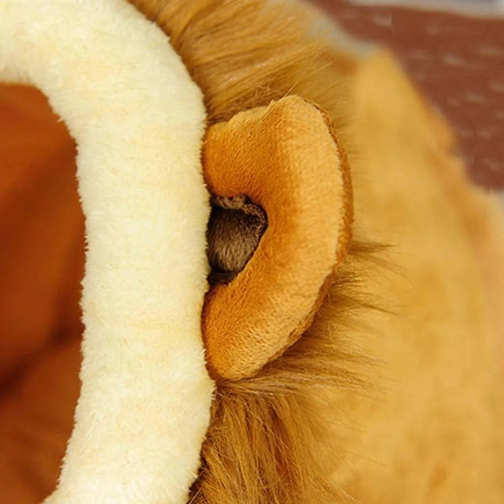 Pet Bed Enclosed Cave Plush Warm Animal Print