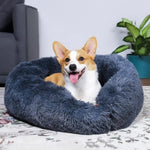 Pet Bed Faux Fur Raised Rim Machine Washable