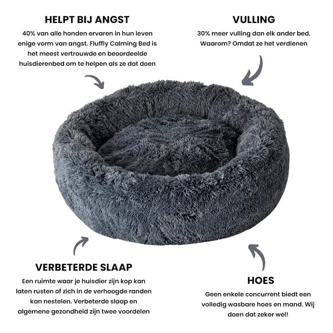 Pet Bed Faux Fur Raised Rim Machine Washable